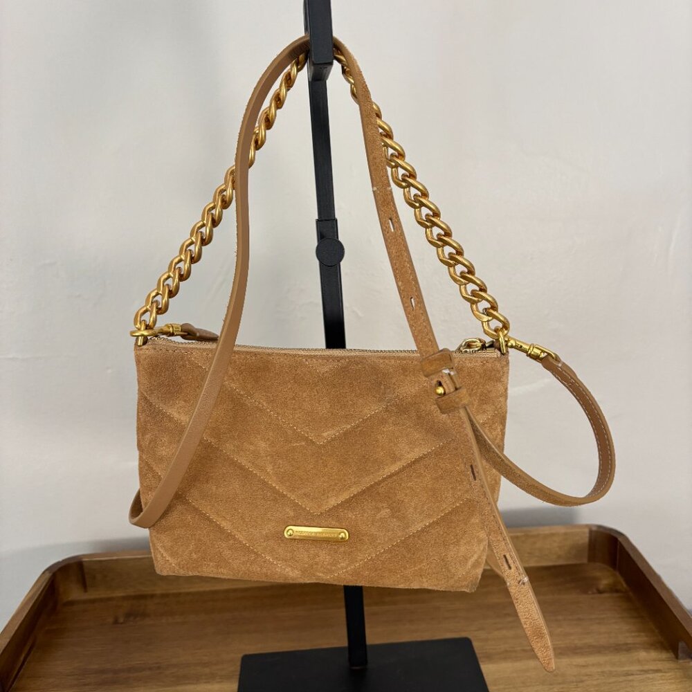 Rebecca Minkoff Tan Crossbody Bag with Gold Chain - Picture 5 of 15